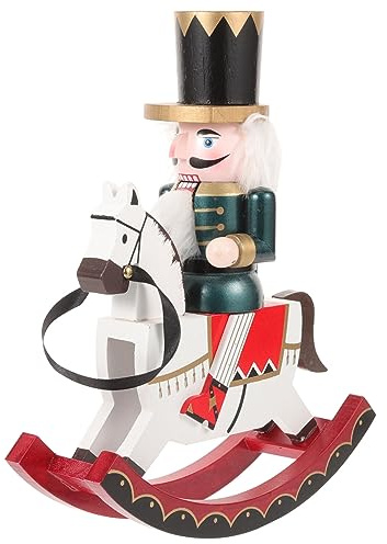 FONDOTIN Décoration de Noël Casse Noisette avec Cheval à Bascule et Soldat Figurine Artisanale Festive pour Maison et Bureau