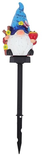 NUOBESTY Lampe solaire en forme de nain de jardin - Figurine décorative en résine pour extérieur - Lampe solaire pour pelouse - Décoration de jardin - Prise de