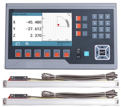 2 3 Axis Digital Readout Dro BIG LCD 13 Languages Display With 5U 5V Linear Scales For Milling Machines, Linear Digital Readout for Lathe Drill Machine(2 axis dro set)