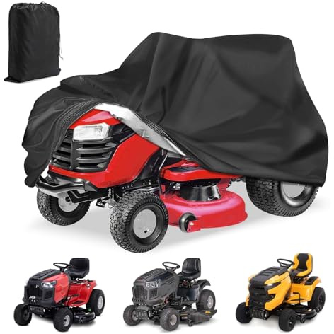 Funda para Tractor Cortacsped - alouweekuky, Oxford 420D Cubierta para Cortacésped de Equitación 183x137x117 cm, Cubierta del Tractor de Jardín al Viento, A la Lluvia, al Polvo y a los Rayos UV | Cubierta universal para cortacésped resistente a la intemperie, resistente a los rayos UV para cortacésped