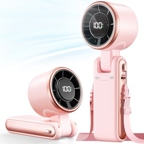 Bearwind Portable Handheld Turbo Fan, 5-Speed High Airflow, 4000mAh Battery | Powerful USB Rechargeable Mini Personal Hand Fan, Blow Cold Air, Travel and Beach Essentials, Holiday Gifts for Women and Men