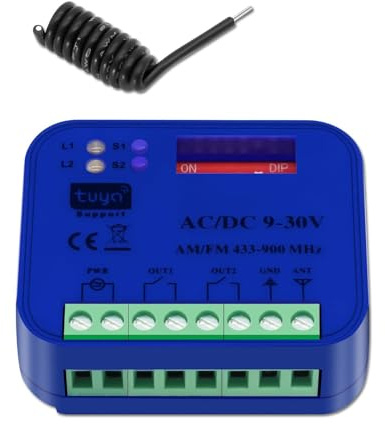 RUIZHI Receptor universal de puerta de garaje 9-30 V, controlador de receptor de puerta de garaje, compatible con la aplicación Tuya Smartlife, interruptor inteligente de encendido/apagado, WiFi 2.4