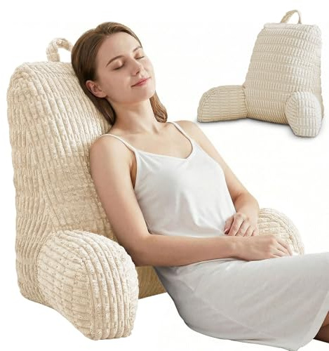 Ecofocet Coussin de Lecture, Coussin de Dossier et Oreiller de Lecture pour Lit et Canapé, Coussin de Soutien Confortable pour s’Asseoir, Lire et Regarder la Télévision