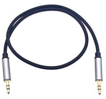 JZK 50cm Cavo AUX 3,5 mm, cavo jack audio stereo maschio-maschio intrecciato corto, cavo TRS ausiliario Hi-Fi per autoradio, cuffie, per iPhone, per Samsung, tablet, altoparlanti, PC, lettore MP3