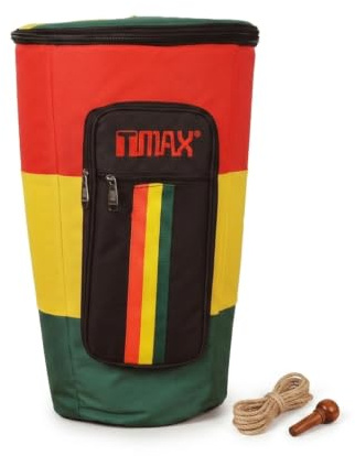 JISADER Djembe Bag Thickened Oxford African Drum Case with Shoulder Straps, Shockproof Padded Musical Instrument Bag for 12/13 Inch Drums, Multicolor, 13 inch