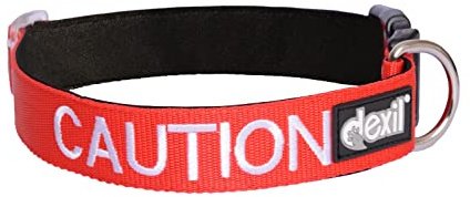 VARNING (närma dig inte) röd färgkodad S-M L-XL hundhalsband förebygger olyckor genom att varna andra om din hund i förväg (L-XL)