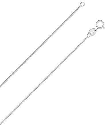 925 Sterling Silver 1.0 MM Width Diamond Cut Curb Chain Necklace for Children Unisex Kids Girls Boys - 12 14 Inch - Thin & Sturdy Trace/Fine Silver Chain - Ideal for Childrens/Smaller Pendants