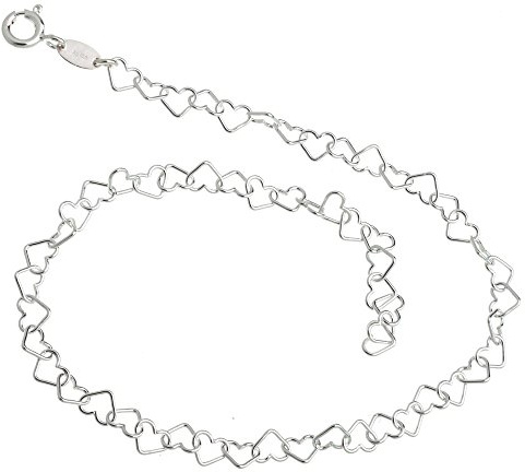 Fotkedja hjärta – längd 23–30 cm – äkta 925 silver e silver, cod. 1235