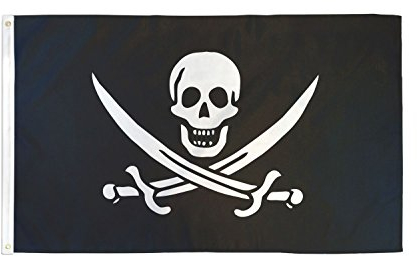 AZ FLAG - Bandera Pirata Jack Rackham - 90x60 cm - Bandera Con Calavera - Piratas 100% Poliéster Con Ojales de Metal integrados - 50g - Colores Vivos Y Resistente A La Decoloración