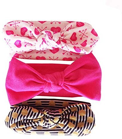 Bllatta Fasce Cerchietti con Fiocco per Capelli Bambine Cotton Capelli Bimba per capelli alla moda Cerchietti e fasce per capelli Fai da Te Regali per Neonate Baby 3Pcs