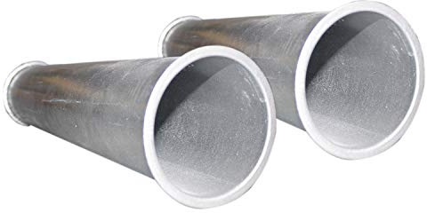 silos24 2 Stück Pellet Füllrohr 500 mm lang DN 100 Stahl verz. Bördelrandrohr