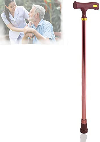 Wytino Verstellbarer Gehstock - Rutschfeste Aluminiumlegierung für Ältere Menschen und Behinderte, 10-Fach Höhenverstellbar, Sicherheit und Komfort (Kupfer)