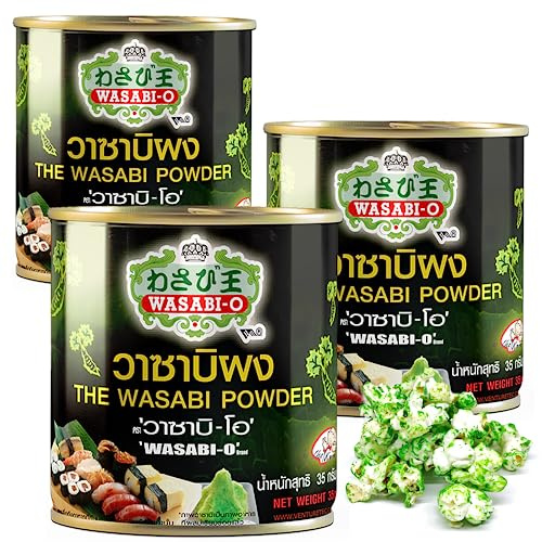 Wasabi-O Authentic Wasabi Powder with Real Japanese Horseradish | No Artificial Ingredients | Ideal for Sushi, Sashimi, Seafood, Grilled Meats, and Vegetarian Dishes (35g (Pack of 3))