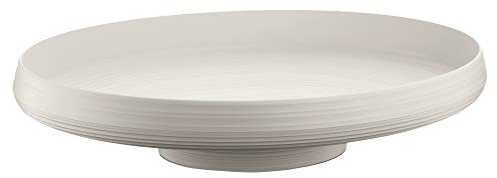 Guzzini - Tierra, Centro de mesa/frutero de material reciclado - Blanco leche, 42 x 30x h8,9cm - 179700156