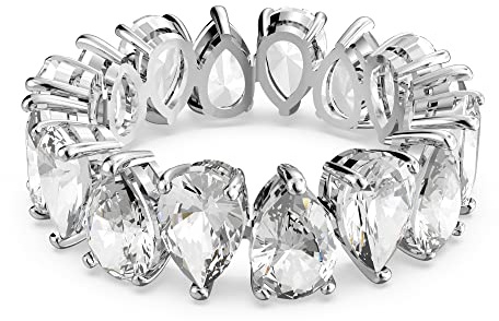 Swarovski Matrix Vittore Kollektion Ring, Tropfenschliff, Weiß, Rhodiniert