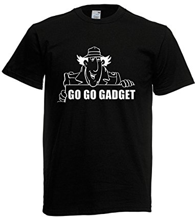 Camiseta de manga corta, diseño de Inspector Gadget Negro XXXL