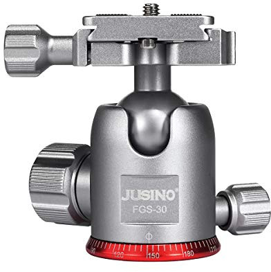 JUSINO Profi Stativ Kugelkopf Friktionsknopf Leicht Robust Luftfahrt Aluminium Arcaswiss Schnellwechselplatte FGS-30 bis 8kg