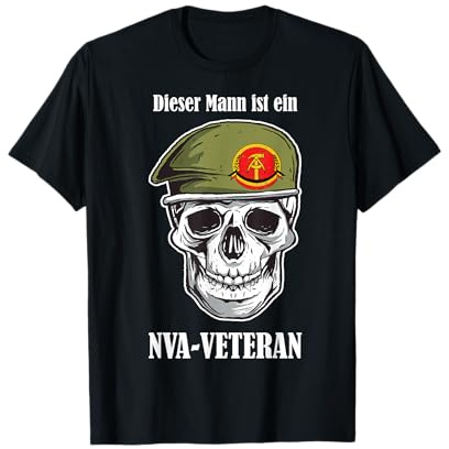 Ostdeutschland Nostalgie ostdeutsch Geschenkidee DDR NVA Veteran Sprüche Armee T-Shirt für Herren Schwarz S Klassisch Militär Nostalgie Halbarm Rundhals Pull-On Klassische Passform Standardlänge