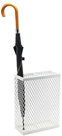 Paragüeros Soporte del Metal Blanco Paraguas, Paraguas de Malla cazo con 2 Ganchos, adecuados for Ministerio del Hotel, 30x13x40cm