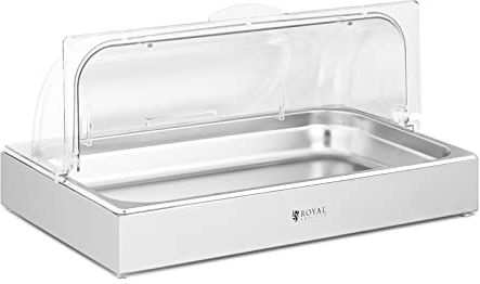 Royal Catering RCCD-RC-01 Expositor para buffet GN 1/1 Acero inoxidable con cubierta Bandeja de servicio Bandeja de buffet Fuente para catering