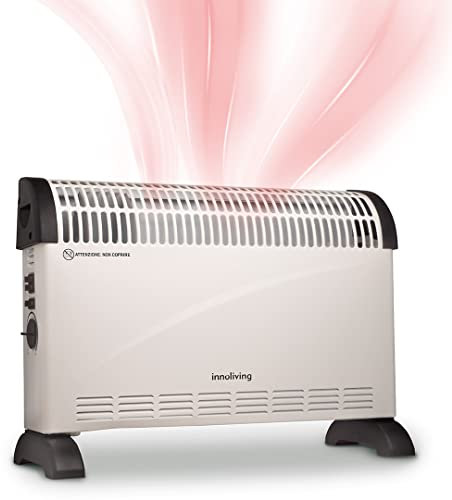 Innoliving Termoconvettore Elettrico INN-578, Potenza Regolabile 750W/1250W/2000W, Termostato Regolabile, Riscaldamento Rapido, Silenzioso, Design Compatto, Ideale per Casa e Ufficio
