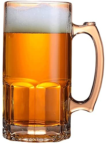 Habiba Jarras de Cerveza de Cristal clásicas, Vasos de Cerveza con asa, Taza de Cerveza Alemana Extragrande fácil de apilar en el Armario lavavajillas