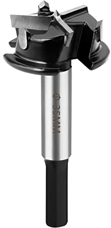 HPHOPE Forstnerbohrer 35 mm, Positionierungsbohrer mit drei Kanten und vier Zähnen, verdeckter Scharnierlehren-Bohrerführungsbohrer, Hartmetall-Lochschneider
