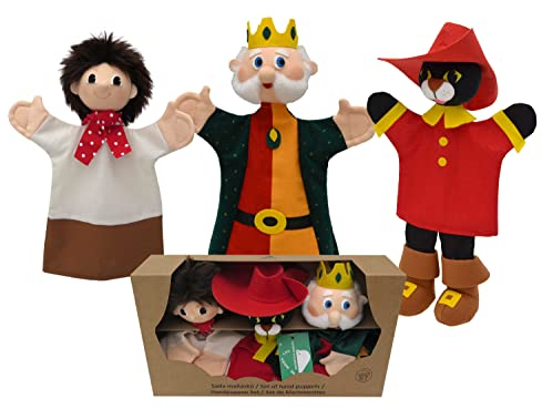 Set med 3-vägs marionett sagofigur handdocka den vinklade katern 34 cm, flerfärgad, för barn pojkar flickor spädbarn