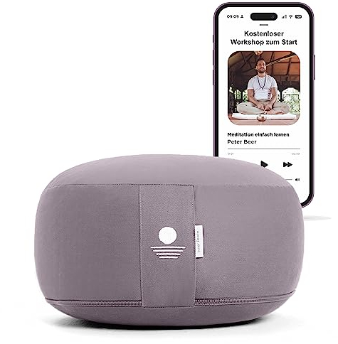 Inner Peace Meditationskissen Yogakissen - Waschbarer Bezug aus 100% Baumwolle (Anthrazit)