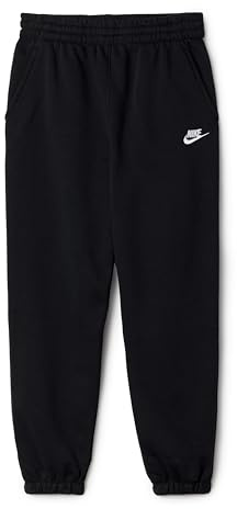 Nike Kid's Sportswear Club Fleece Loose Pants, Black/Black/White, Large