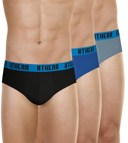 Athena - Lot de 3 Slips Homme Ecopack Basic Color - Slips Coton - Coupe Moderne Ergonomique, Confort et Maintien - Label Oeko-TEX® Standard 100
