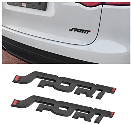 JNNJ 2 Stück 3D Sport-Emblem Badge, Plakette Abzeichen Auto Sticker, Metall Motor Aufkleber in Schwarz