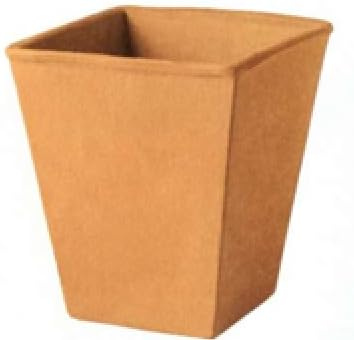 Pot carré en terre cuite + soucoupe en terre cuite Made in Italy - Jardinière en Cotto, côté 17 cm, hauteur 23 cm