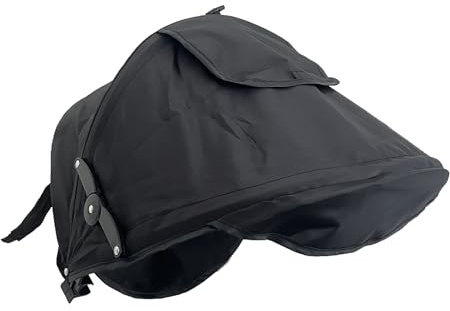 Pram Sun Shade Cover Baby Stroller Canopy Sun Shade Awning Baby Buggy Sun Shade Parasol Universal Pushchair Sunshade Umbrella with Pockets Window Adjustable Retractable Snap On and Strap Installation