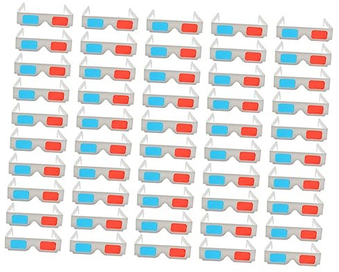 Yardenfun 50 Uds De Papel 3 3 Cartón Anaglifo Gafas Rojo 3 Anaglifo 3D Películas Gafas Anaglifo Cartón 3 Películas Gafas Papel Cartón