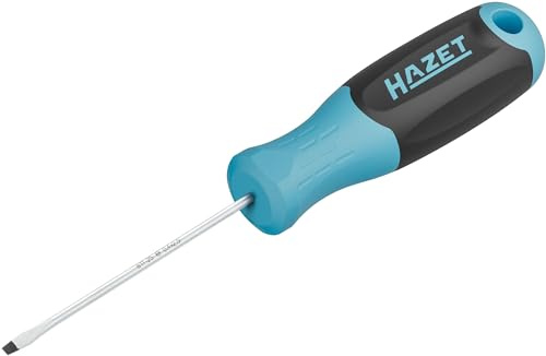 HAZET Schraubendreher 811-25, Schlitz Profil, SW 0,4 x 2,5 mm, Rundklinge | Abtrieb Schlitz Profil, Klinge mattverchromt, Spitze brüniert, Länge l1 75 mm, Länge l2 160 mm, 39 g, Klingenbreite 2.5 mm