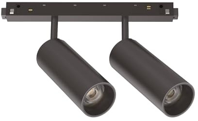 IDEAL LUX - Sistema de iluminación de riel EGO TRACK DOBLE 24 W, 4000 K, sistema de carril, iluminación modular, dispositivo sobre riel, 19 x 4 x 16 cm, color negro