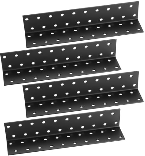 L Form Winkelverbinder, 4 Stk Metallwinkel Lochwinkel, 90 Grad Winkel Eckverbinder, Schwerlast Holzverbinder Eckhalterung, für Verstärkung Reparatur Tischen, Schränken, Möbel - 200x40x40mm