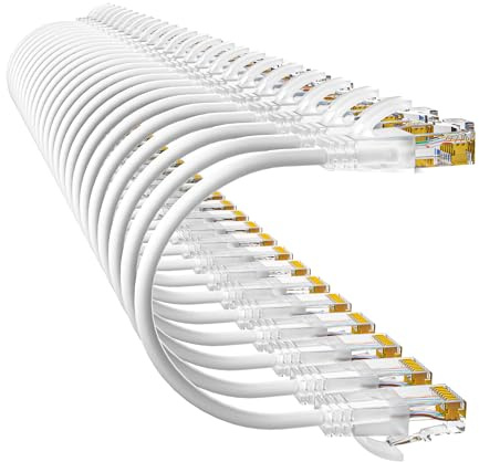 10Gsupxsel Cables de conexión Cat6a de 1 pie (paquete de 24) delgados, cable de conexión Ethernet Cat6 de cobre puro, cable de conexión Cat 6 flexible de 550 MHz 10 G, cables de red Cat 6A que ahorran