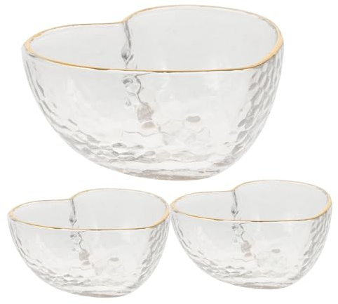 Alipis Bol En Verre Transparents De Cœur 3 Pièces, Bol à Dessert Et Saladier Petit Format En Verre Cristal, Cuisine Et Service De Fruits, Salle à Manger Et Célébrations