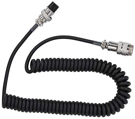 8-pin Coiled Microphone Extension Cable, Mic Cable Male to Female Cord, for Radio Transceivers, Compatible with Most Equipment