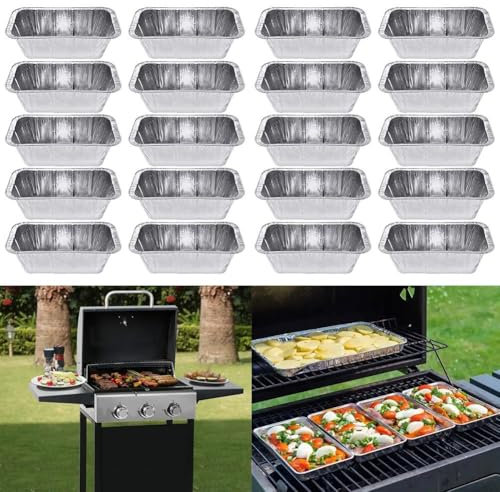 20 Pack Aluminium-Grill-Tropfschalen, Auskleidung für Ofenöl-Auffangbehälter – praktischer Fettauffangbehälter