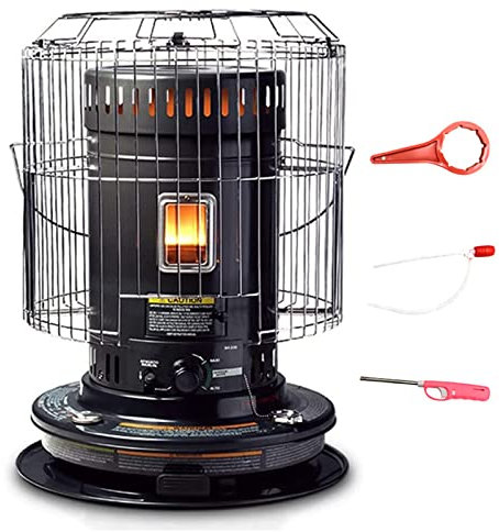 Calentadores de Queroseno de 7,8 l para Interiores y Exteriores, no eléctricos, Estufa de Camping portátil, con extintor automático, Color Negro, B