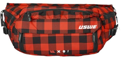 USWE Verstellbarer Hüftgurt, Bauchtasche, leicht, federfreie Passform, Aufbewahrungstaschen mit Reißverschluss für MTB, Enduro, Wandern, Trinkblase kompatibel (nicht im Lieferumfang enthalten