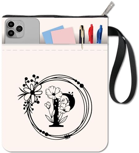 CRASPIRE Fundas Libros Iniciales Funda Libros Cremallera y Bolsillo Extra Alfabeto Letra P Diseño Tela Lavable Protector Tapa Dura Amantes los Regalos ratón Biblioteca