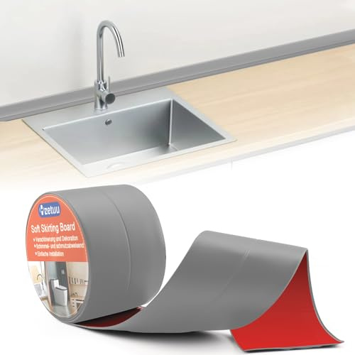 Weichsockelleiste Selbstklebend Pvc 19x19mm 5m Grau | Flexible Pvc Abschlussleiste Für Küche & Bad, Knickleiste Für Ecken Und Wandfugen, Ohne Bohren Montierbar