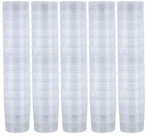 Paquete de 100 vasos medidores de plástico, 3.4 onzas, vasos transparentes para pintura, resina, aceites, trabajo de laboratorio con graduaciones
