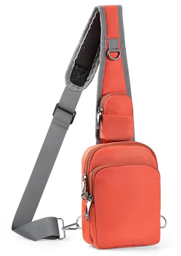 BROADREAM Diebstahlsichere Umhängetasche Sling Chest Crossbody Bag mit Reißverschluss Lock und RFID-Blockierung, Wasserdicht Brusttasche Schultertasche Männer Frauen für Outdoor-Sport und Wandern
