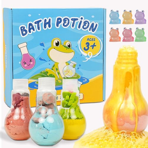 HUADUOO Kids Bath Bombs Potion Bath Toy, 6 pcs Organic & Natural Ingredients Bubble Fun Science Toddler Bath Toys