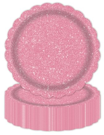 AHPYEUHK Rosa Pappteller 17.8cm 50pcs Geschirr Partygeschirr für Party Deko,Tischdeko für Grusel Party,Garten